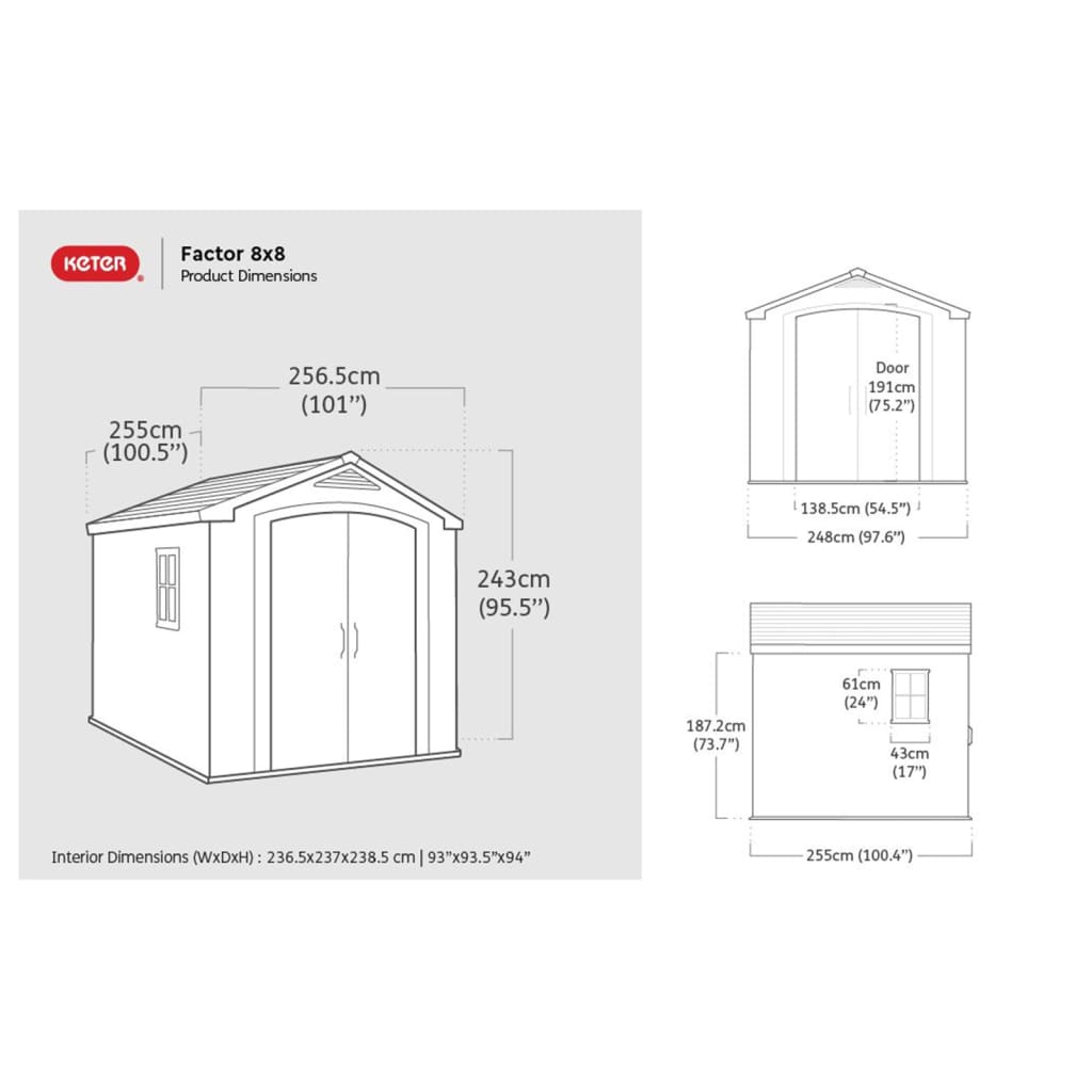 Keter Tuinschuur Factor 88 beige