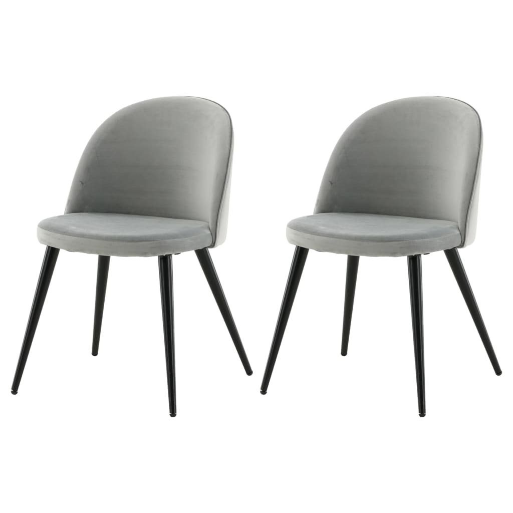 Venture Home Chaises de salle à manger 2 pcs Velours velours noir