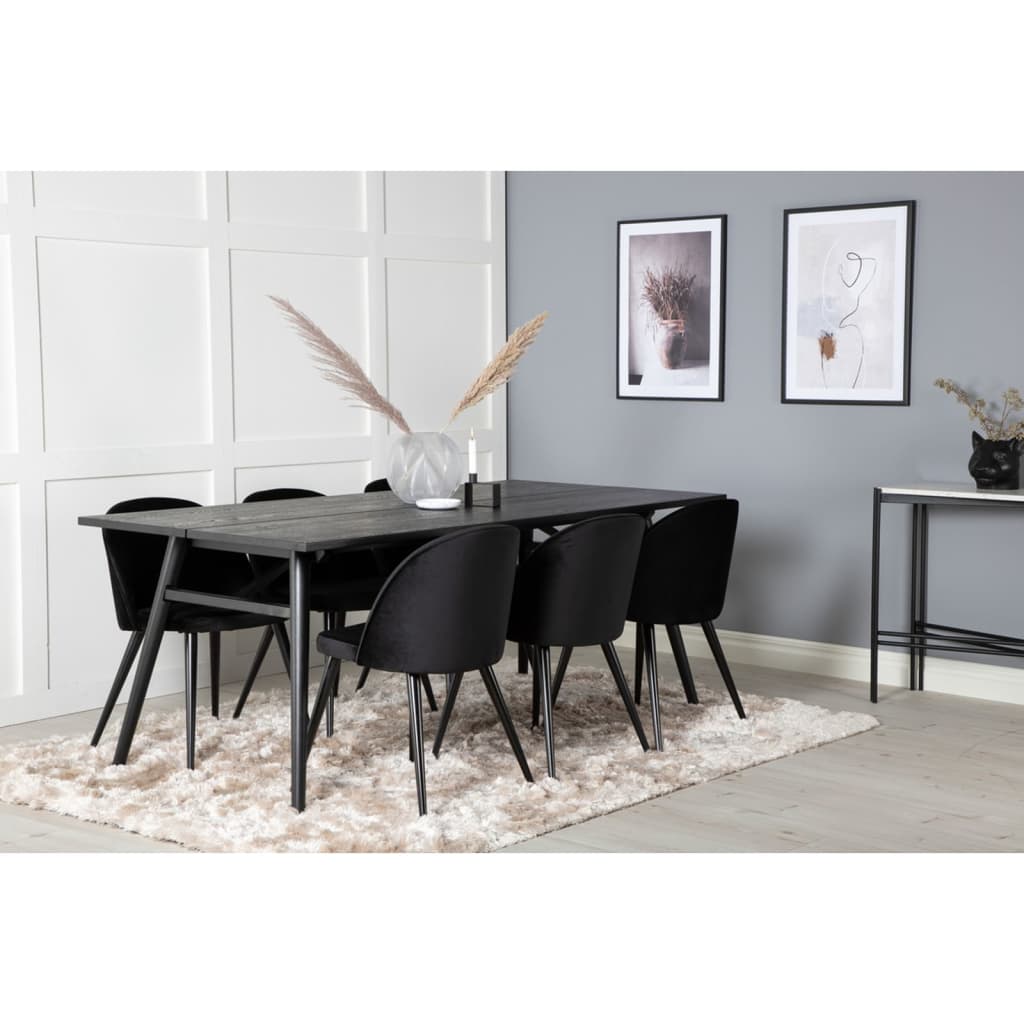 Venture Home Chaises de salle à manger 2 pcs Velours velours noir