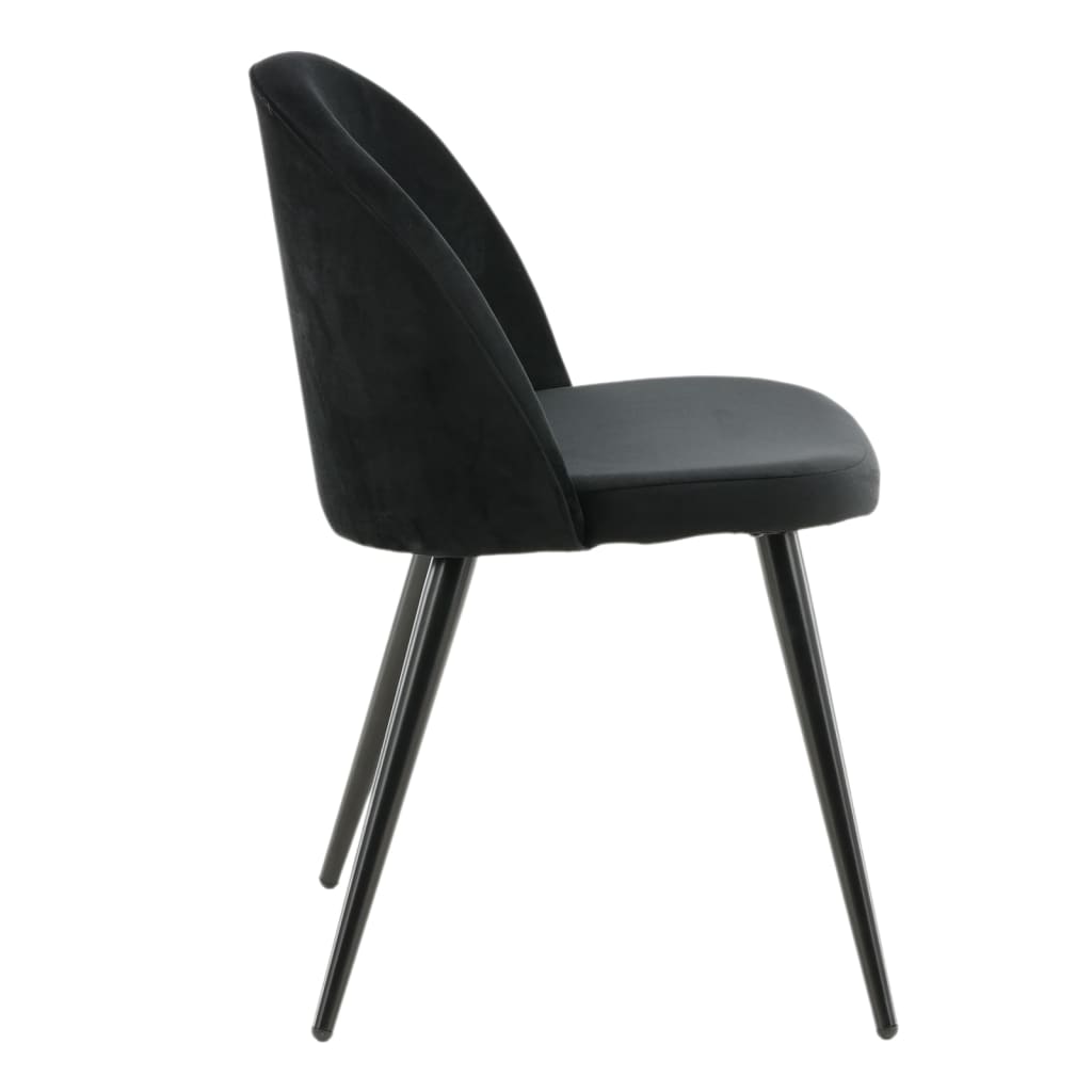 Venture Home Chaises de salle à manger 2 pcs Velours velours noir