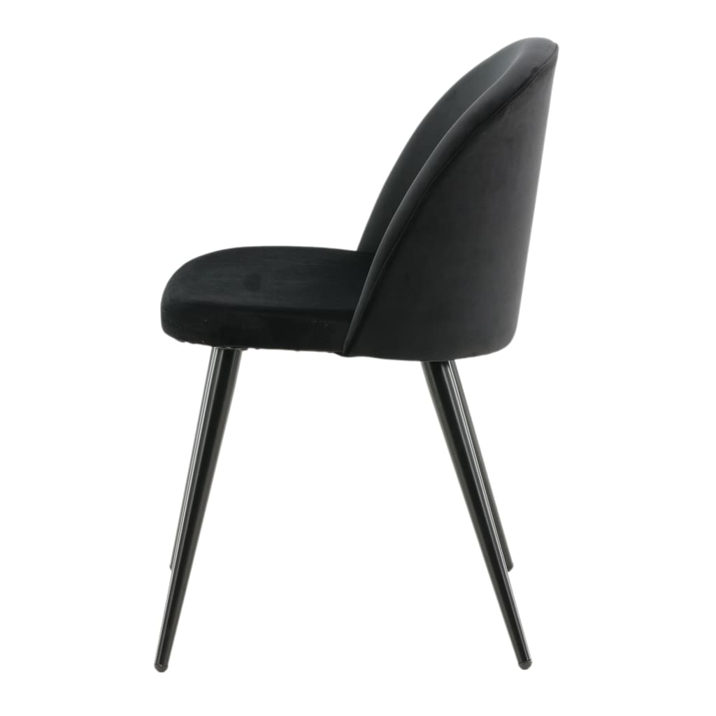 Venture Home Chaises de salle à manger 2 pcs Velours velours noir