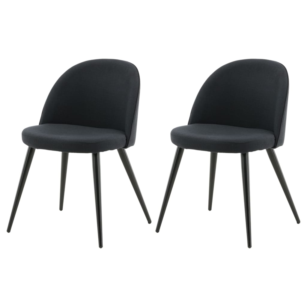 Venture Home Chaises de salle à manger 2 pcs Velours velours noir