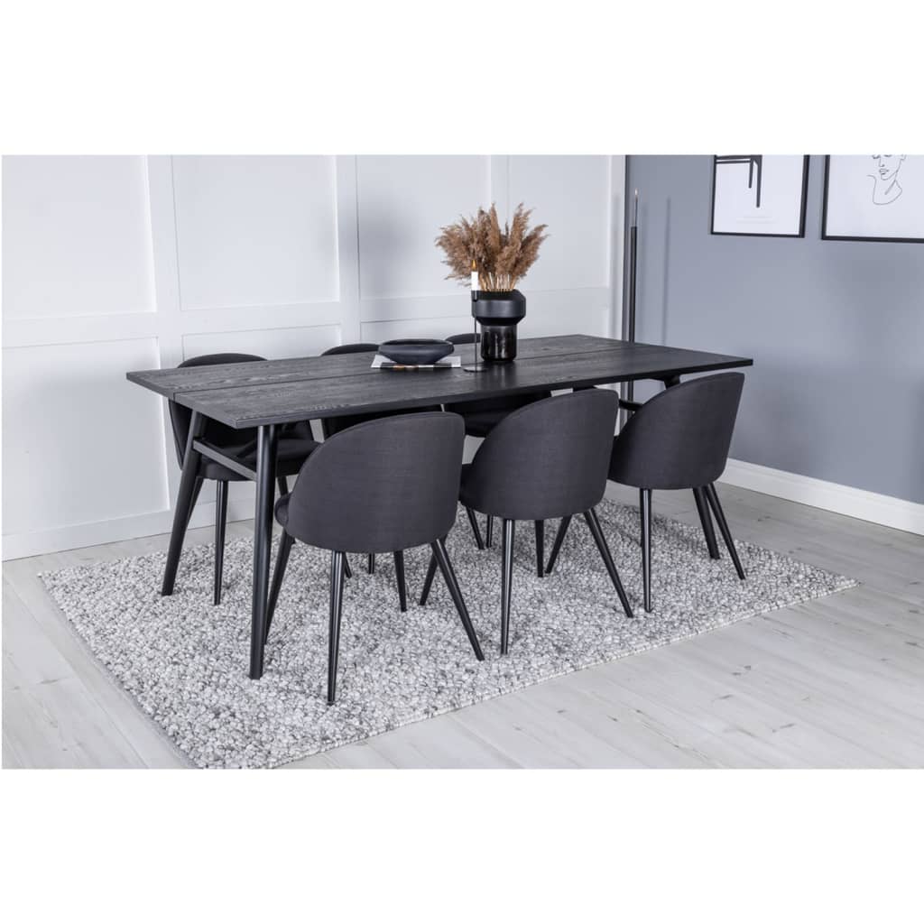 Venture Home Chaises de salle à manger 2 pcs Velours velours noir