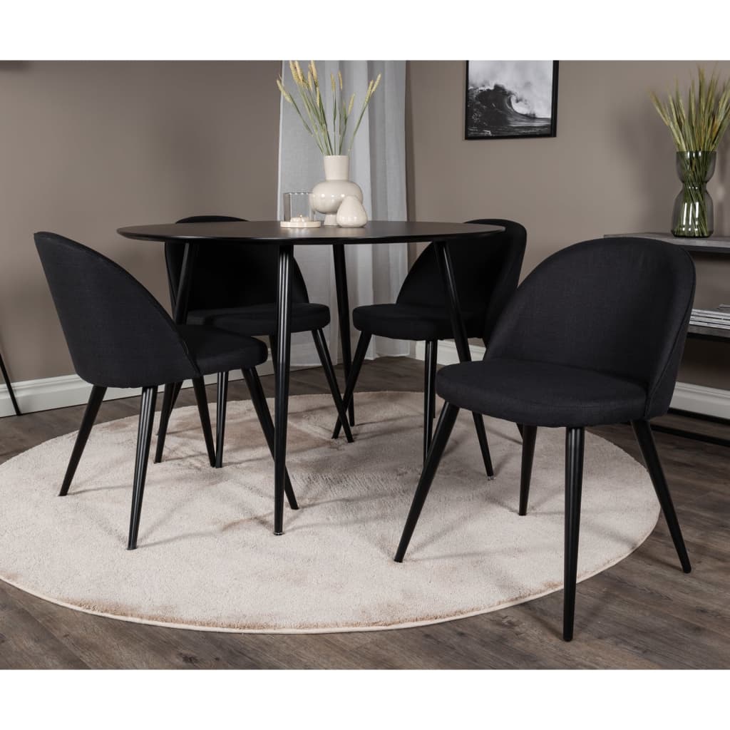 Venture Home Chaises de salle à manger 2 pcs Velours velours noir