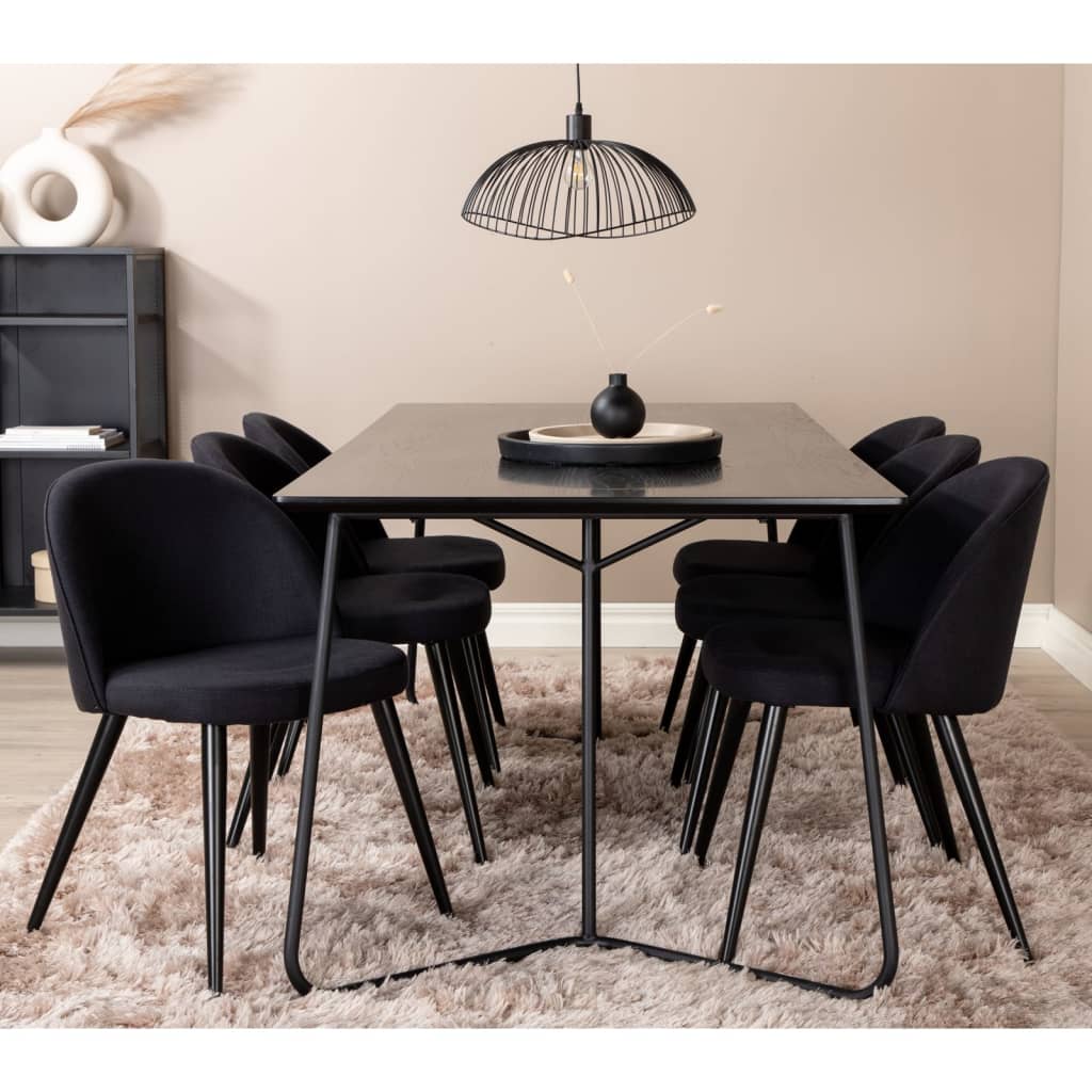 Venture Home Chaises de salle à manger 2 pcs Velours velours noir