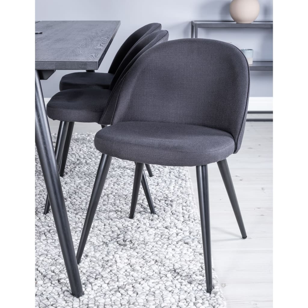 Venture Home Chaises de salle à manger 2 pcs Velours velours noir