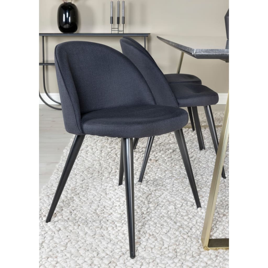 Venture Home Chaises de salle à manger 2 pcs Velours velours noir