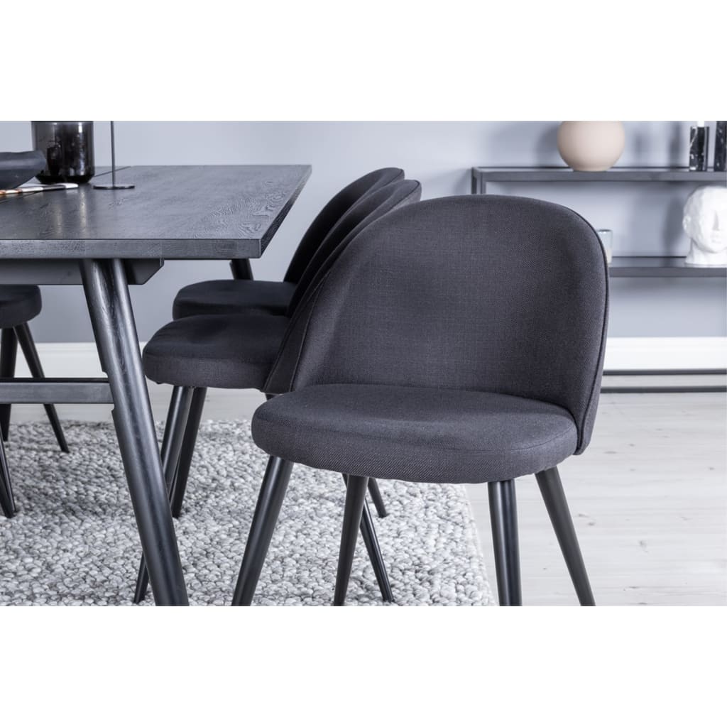 Venture Home Chaises de salle à manger 2 pcs Velours velours noir