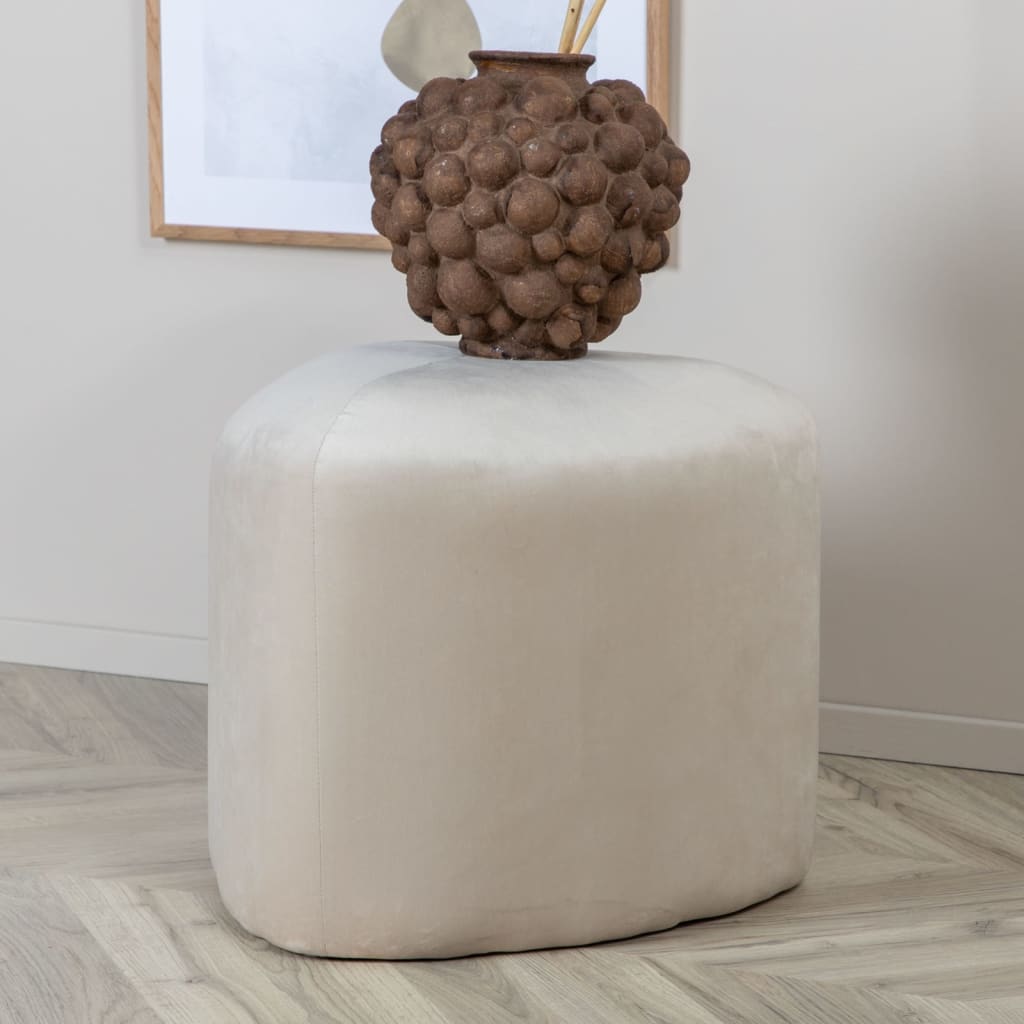 Venture Home Pouf Peg 46x46x41 cm velours côtelé gris