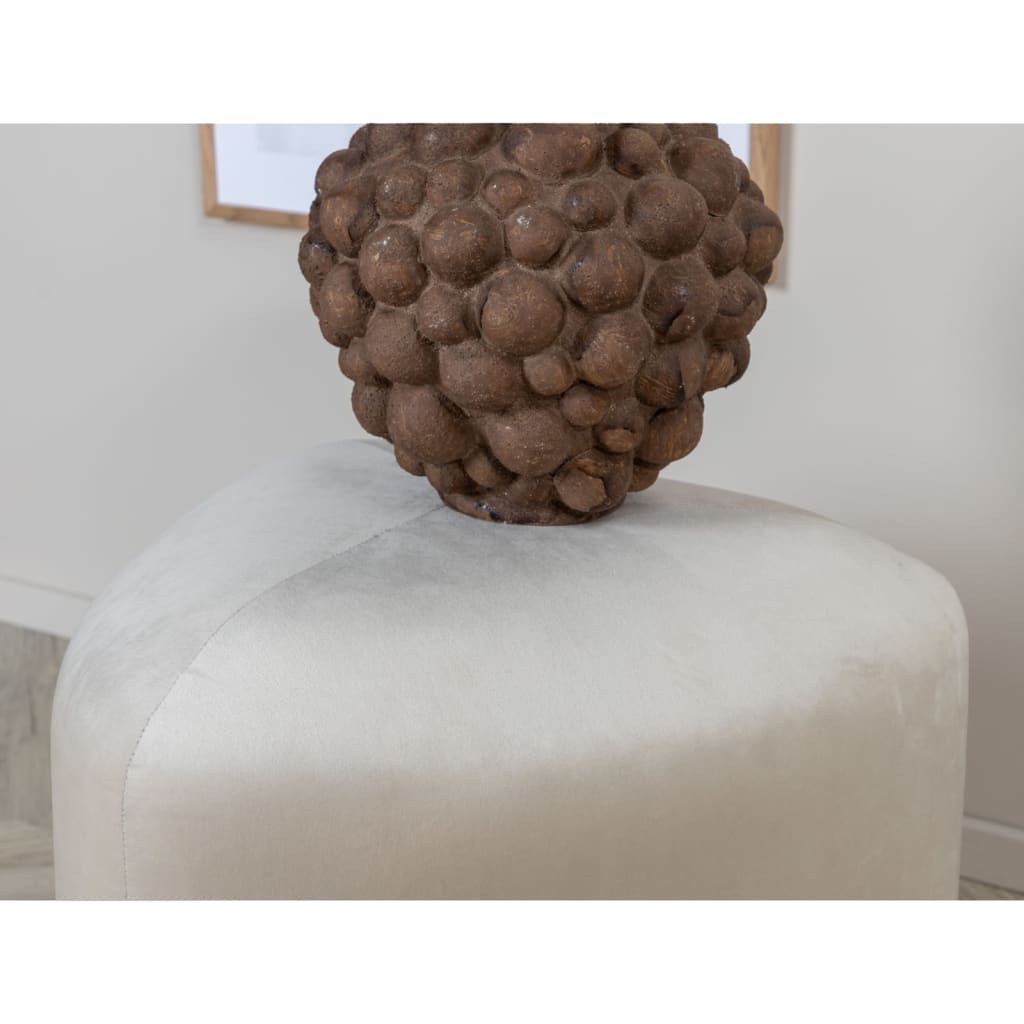 Venture Home Pouf Peg 46x46x41 cm velours côtelé gris