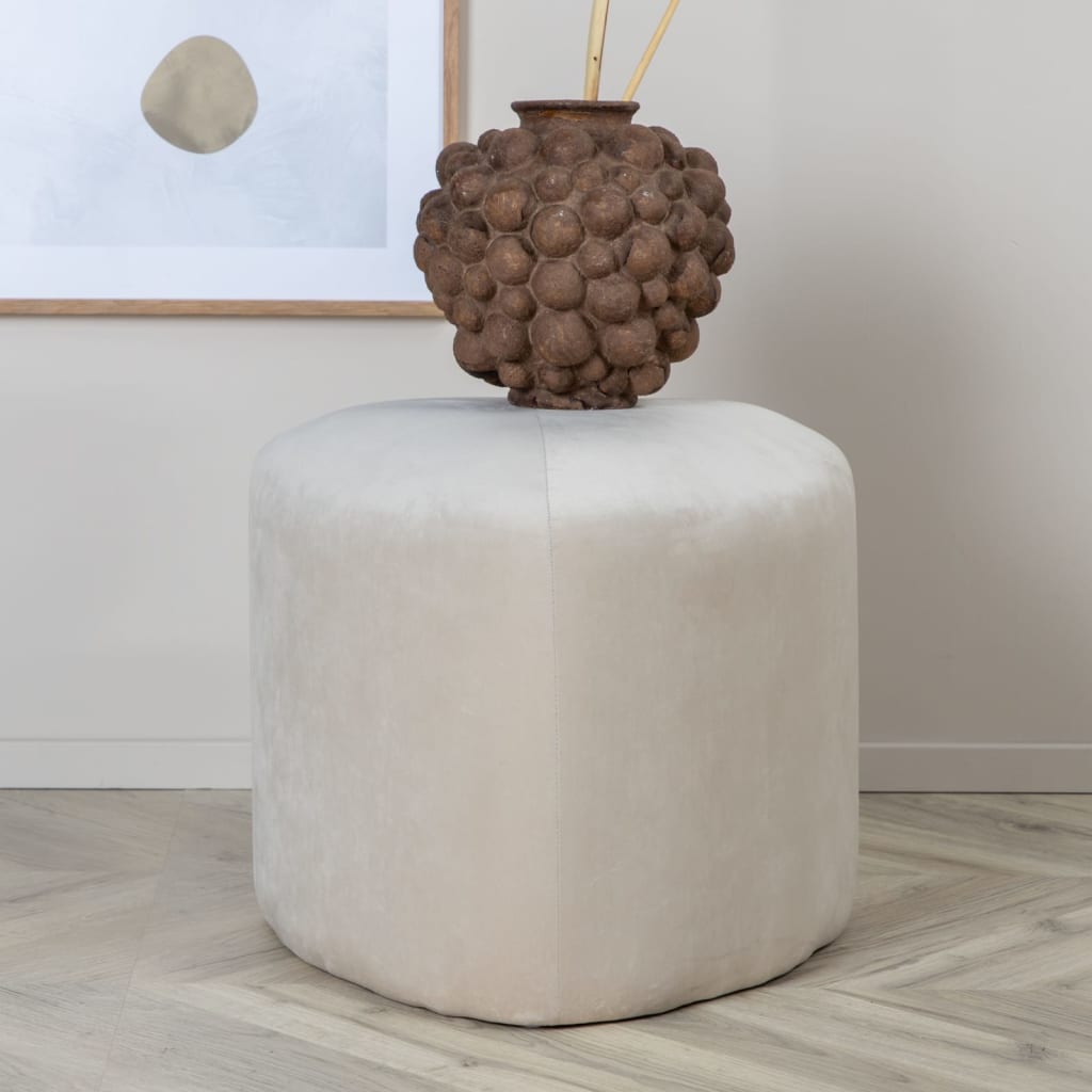 Venture Home Pouf Peg 46x46x41 cm velours côtelé gris