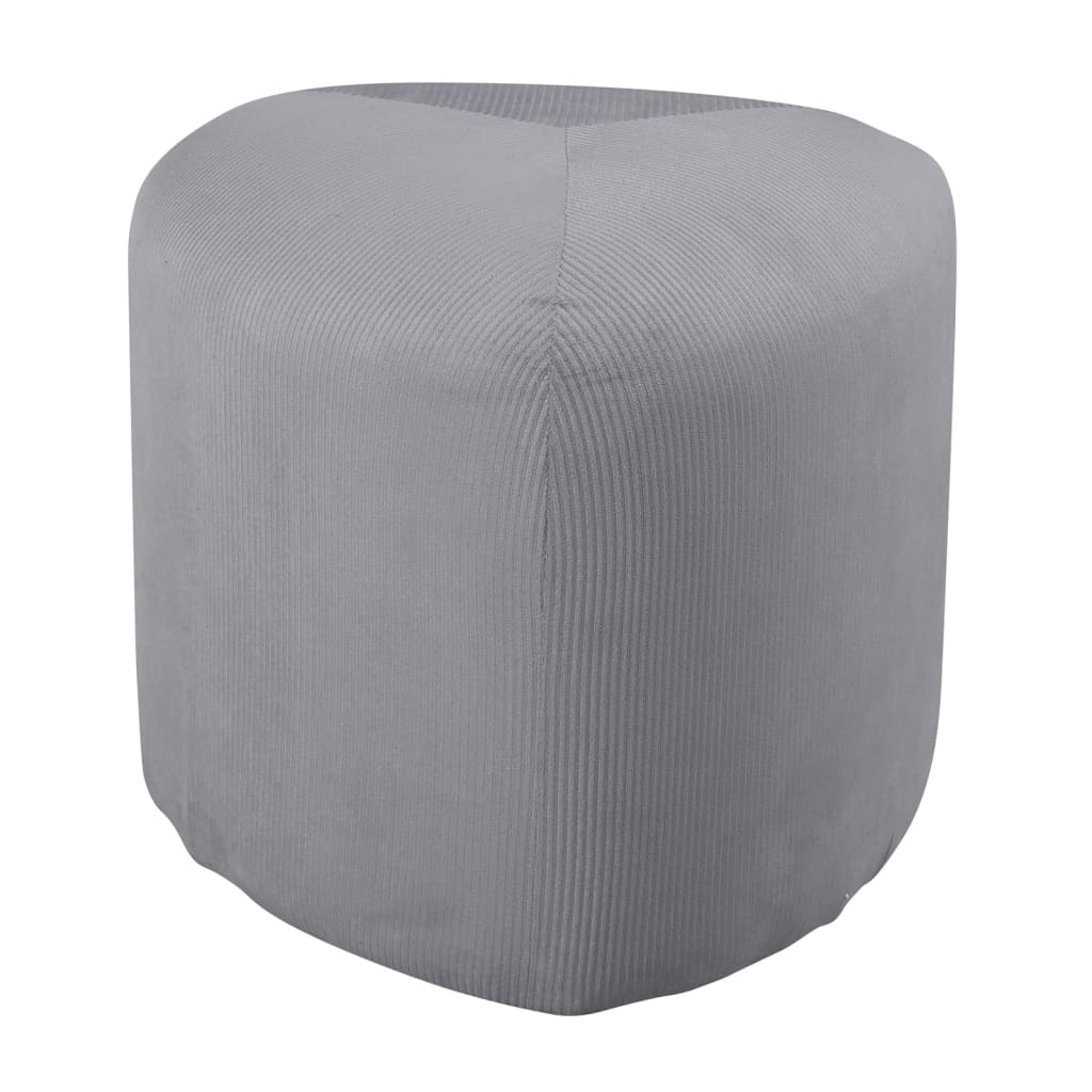 Venture Home Pouf Peg 46x46x41 cm velours côtelé gris