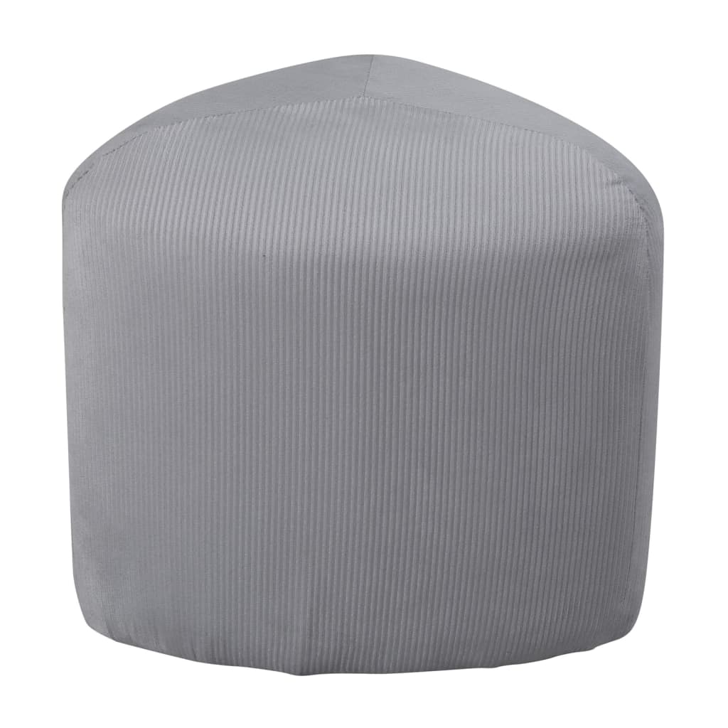 Venture Home Pouf Peg 46x46x41 cm velours côtelé gris