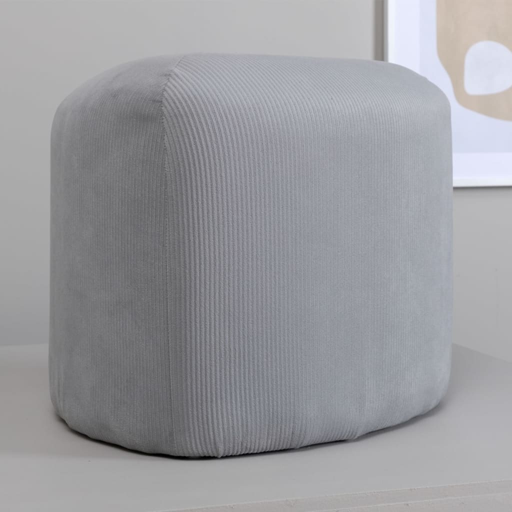 Venture Home Pouf Peg 46x46x41 cm velours côtelé gris