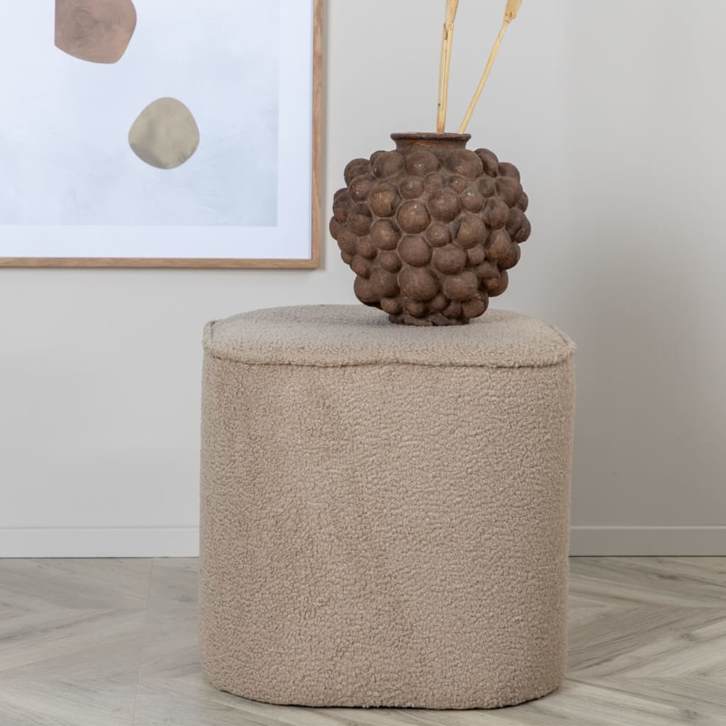 Venture Home Pouf Piff 44x44x41 cm peluche beige