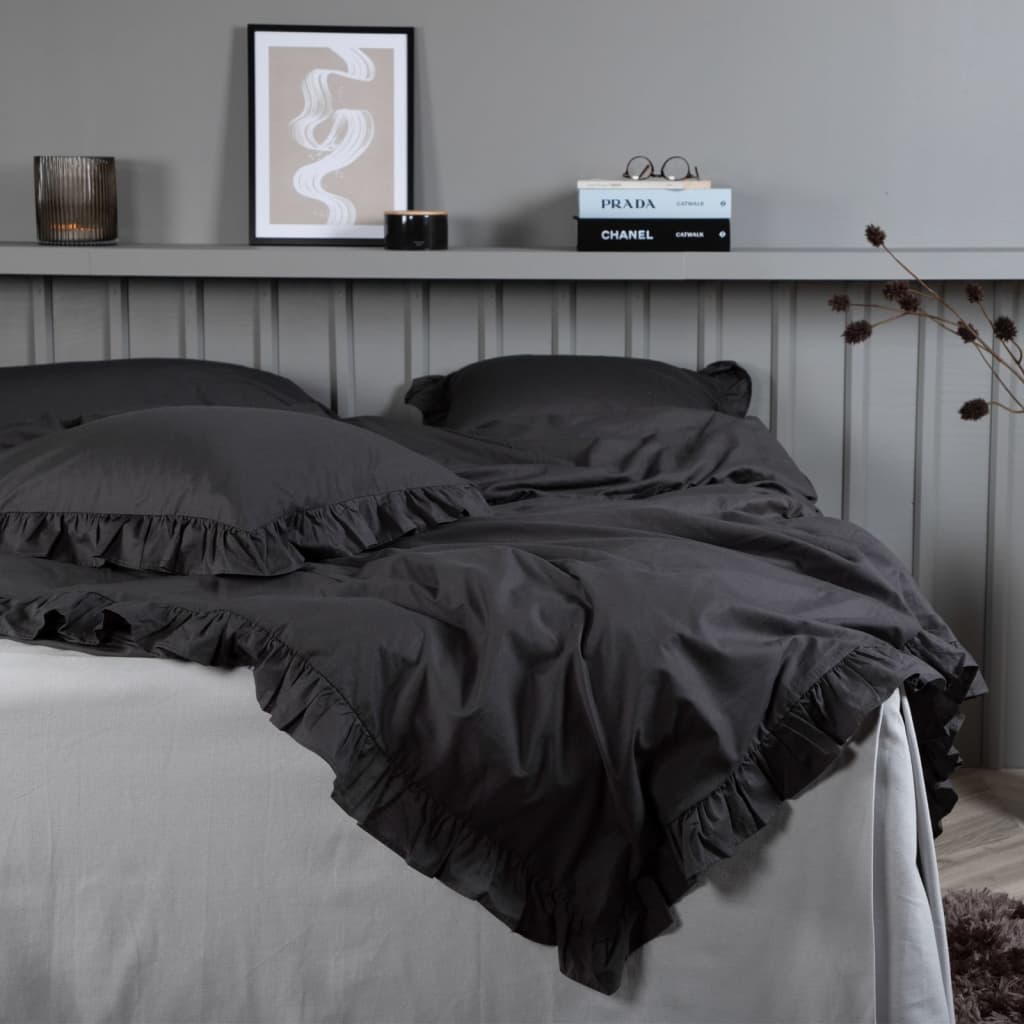 Venture Home Housse de couette Levi 220x240 cm coton anthracite