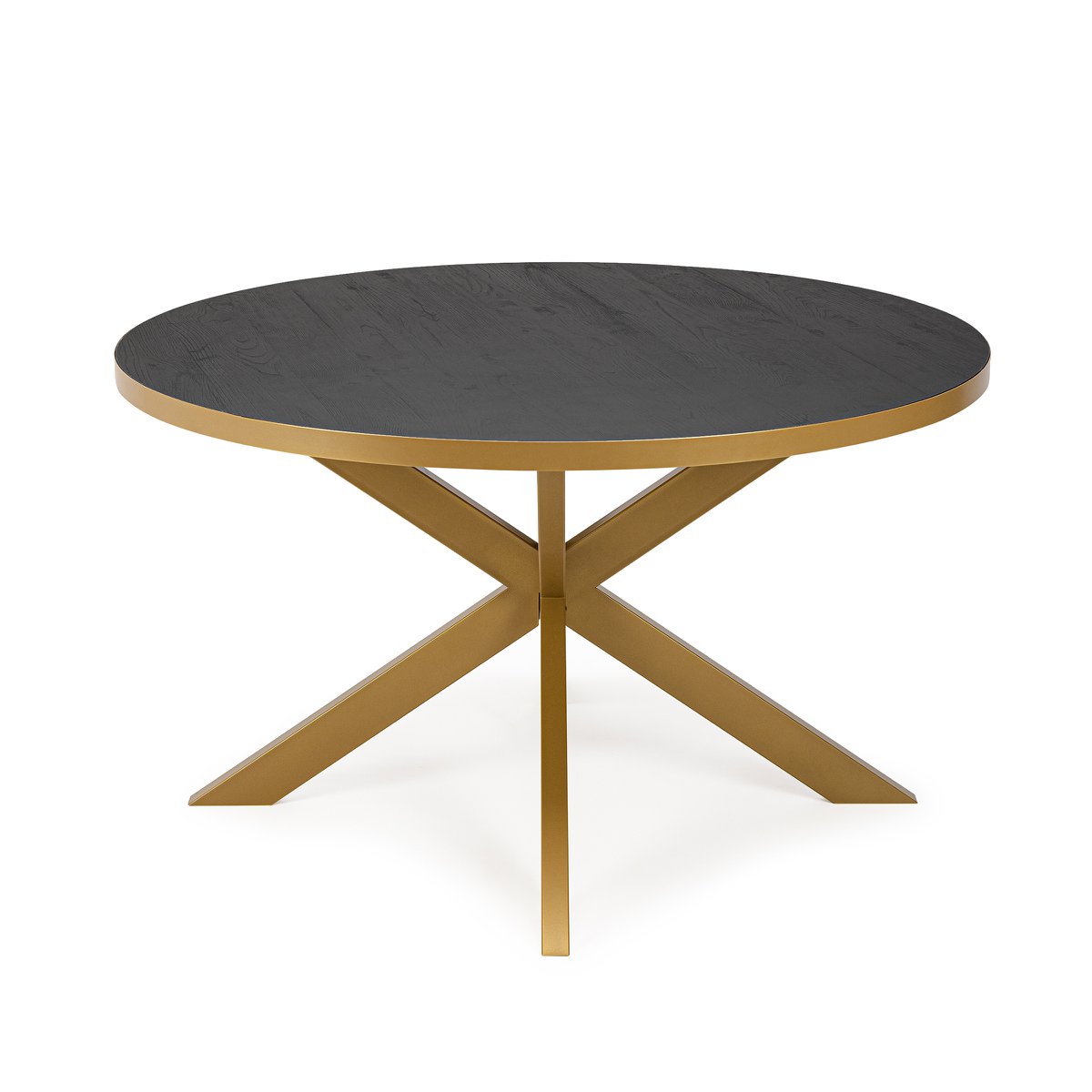 Stalux Ronde eettafel 'Daan' 135cm, kleur goud / zwart eiken