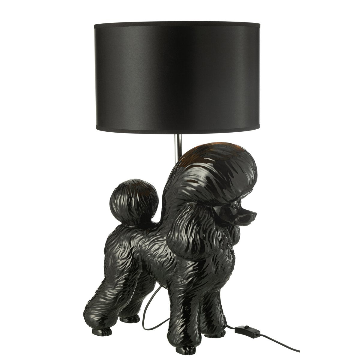 J-Line Lamp Hond Poodle Resine Zwart