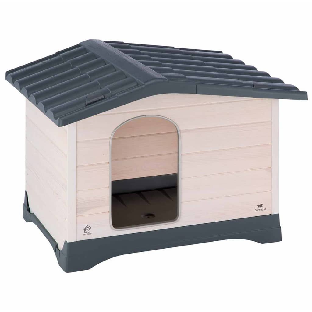 Ferplast Hondenhok Lodge 70 grijs 73x59x54,5 cm 87247099