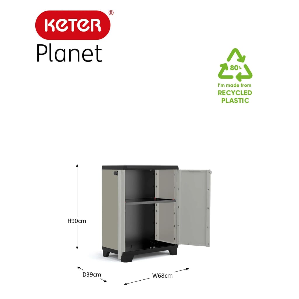 Keter Recyclingkast Planet grijs en zwart