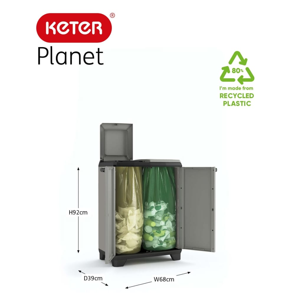 Keter Opbergkast Planet multifunctioneel grijs en zwart