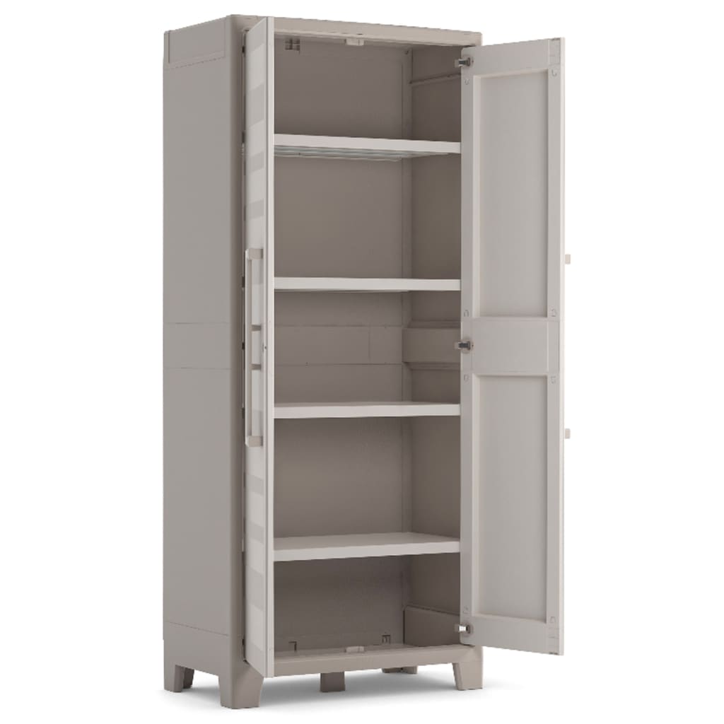 Keter Armoire de rangement avec étagères Gulliver 182 cm beige et marron