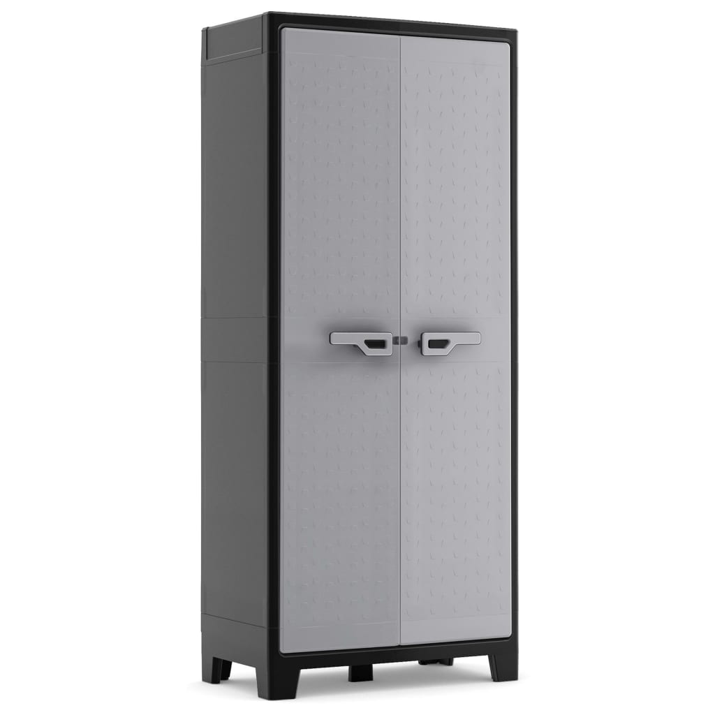 Keter Armoire de rangement avec étagères Titan 182 cm noir et gris