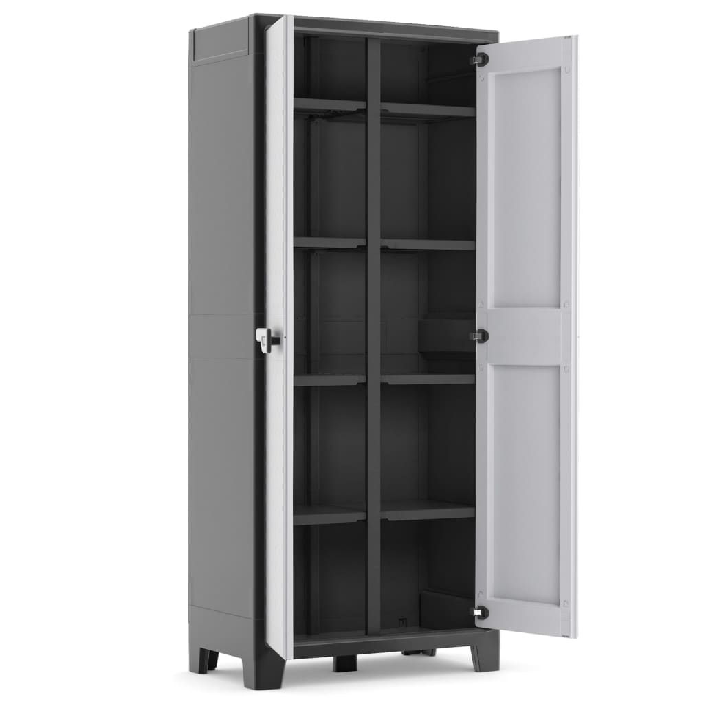 Keter Armoire de rangement avec étagères Titan 182 cm noir et gris