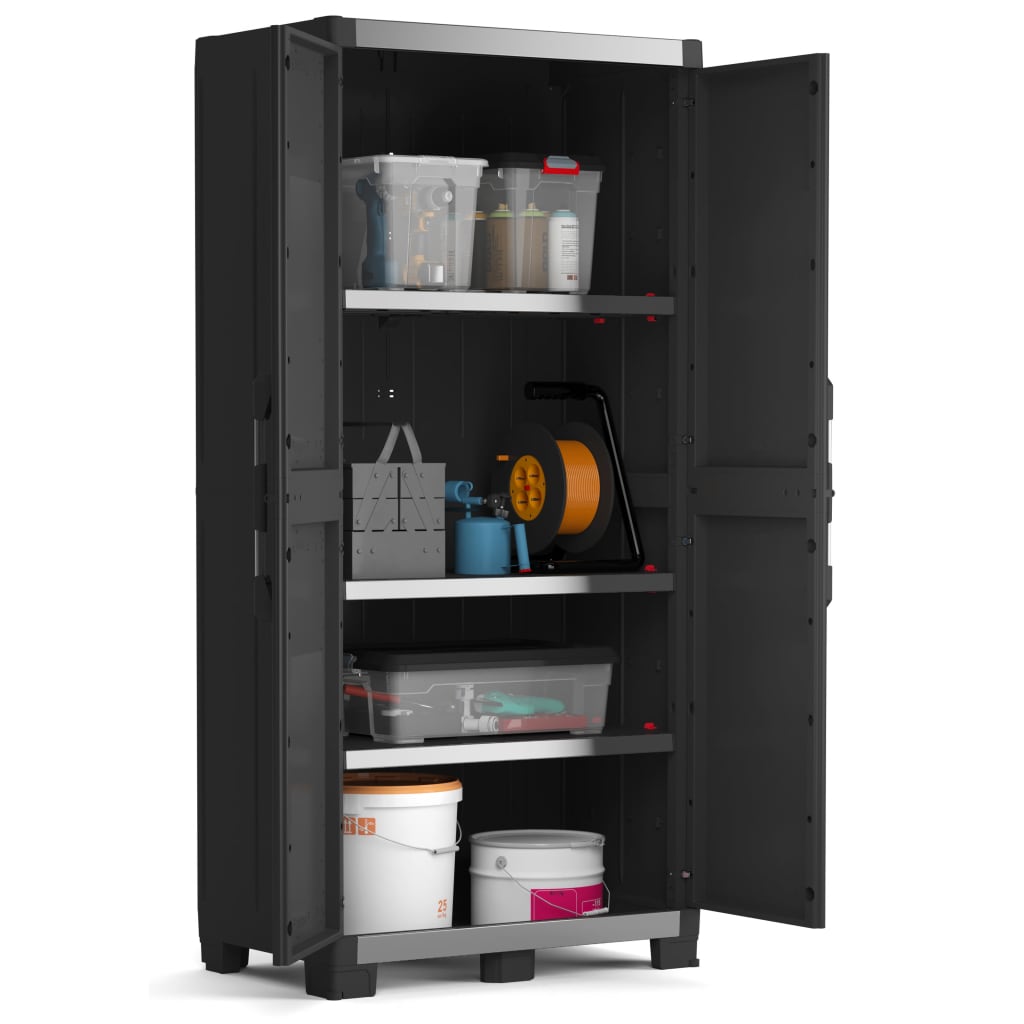 Keter Armoire de rangement basse Garage XL 99 cm noir et gris