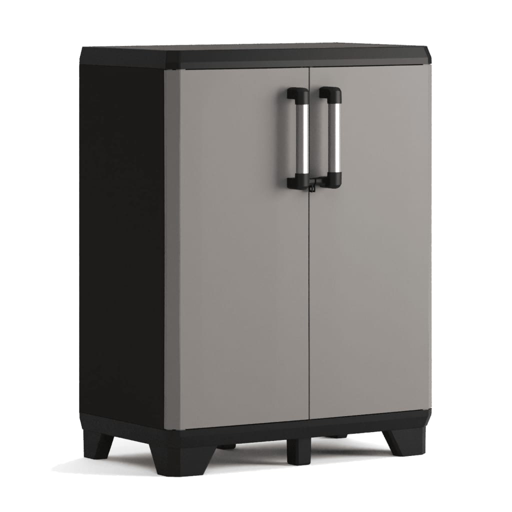 Keter Armoire de rangement basse Pro noir et gris