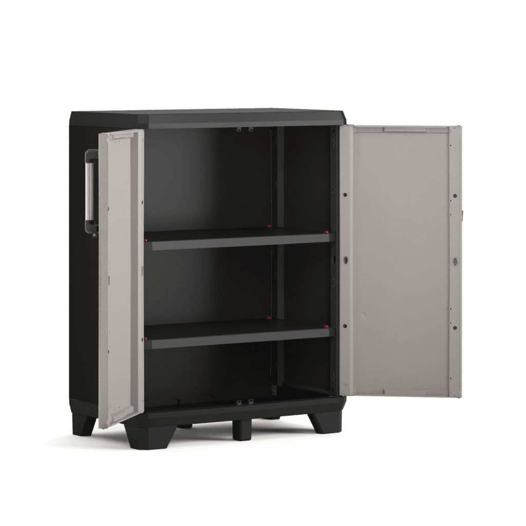 Keter Armoire de rangement basse Pro noir et gris