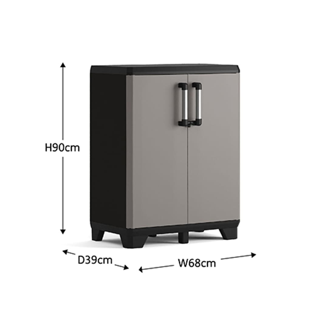 Keter Armoire de rangement basse Pro noir et gris