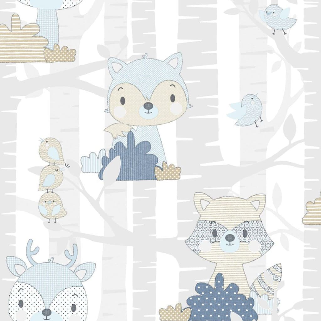 Noordwand Behang Mondo baby Forest Animals wit en