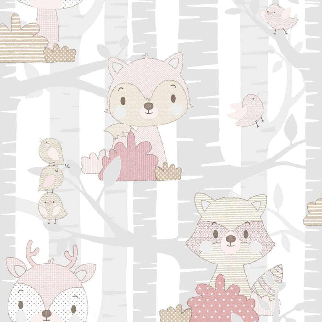 Noordwand Behang Mondo baby Forest Animals wit en