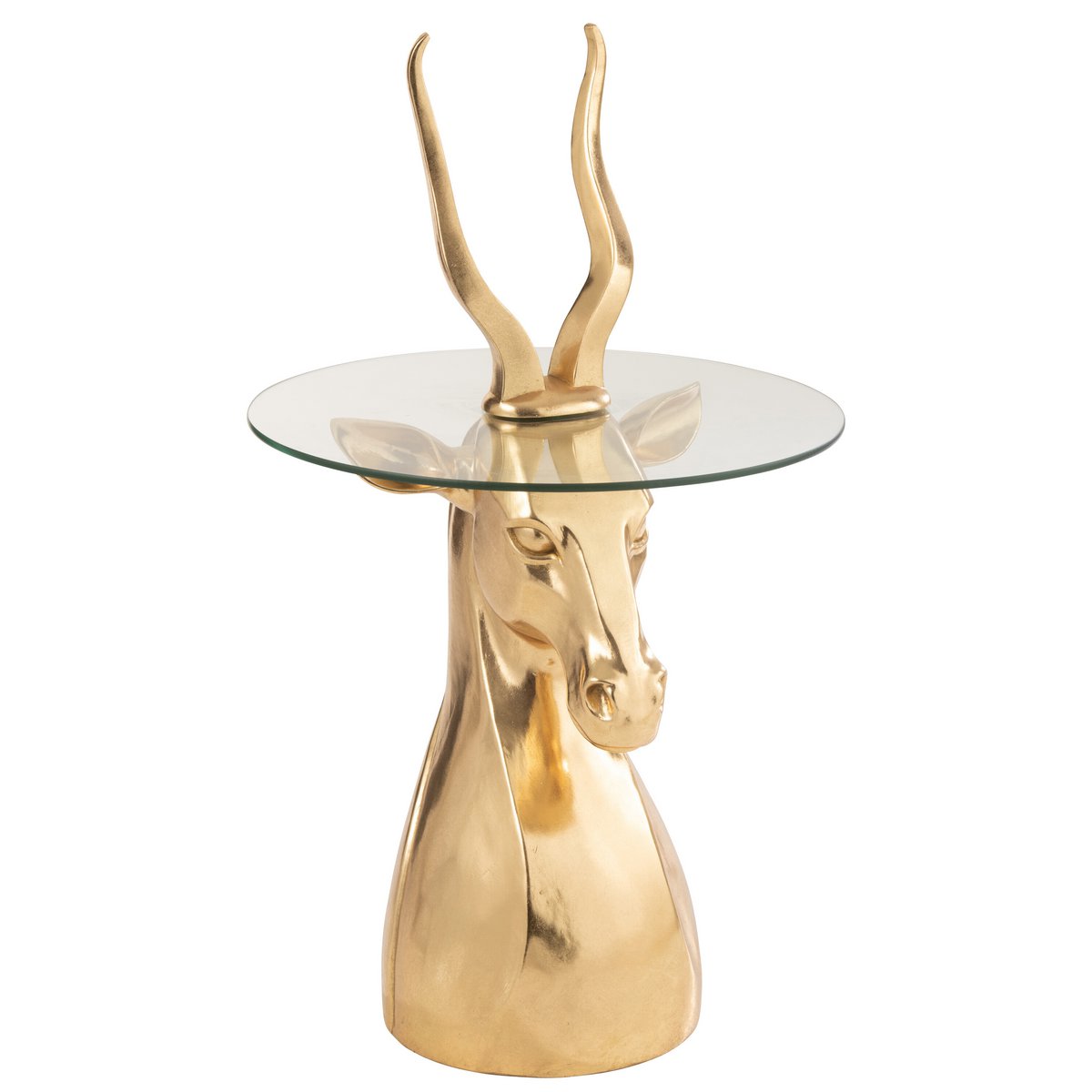 J-Line Bijzettafel Antilope Resin/Glas Goud