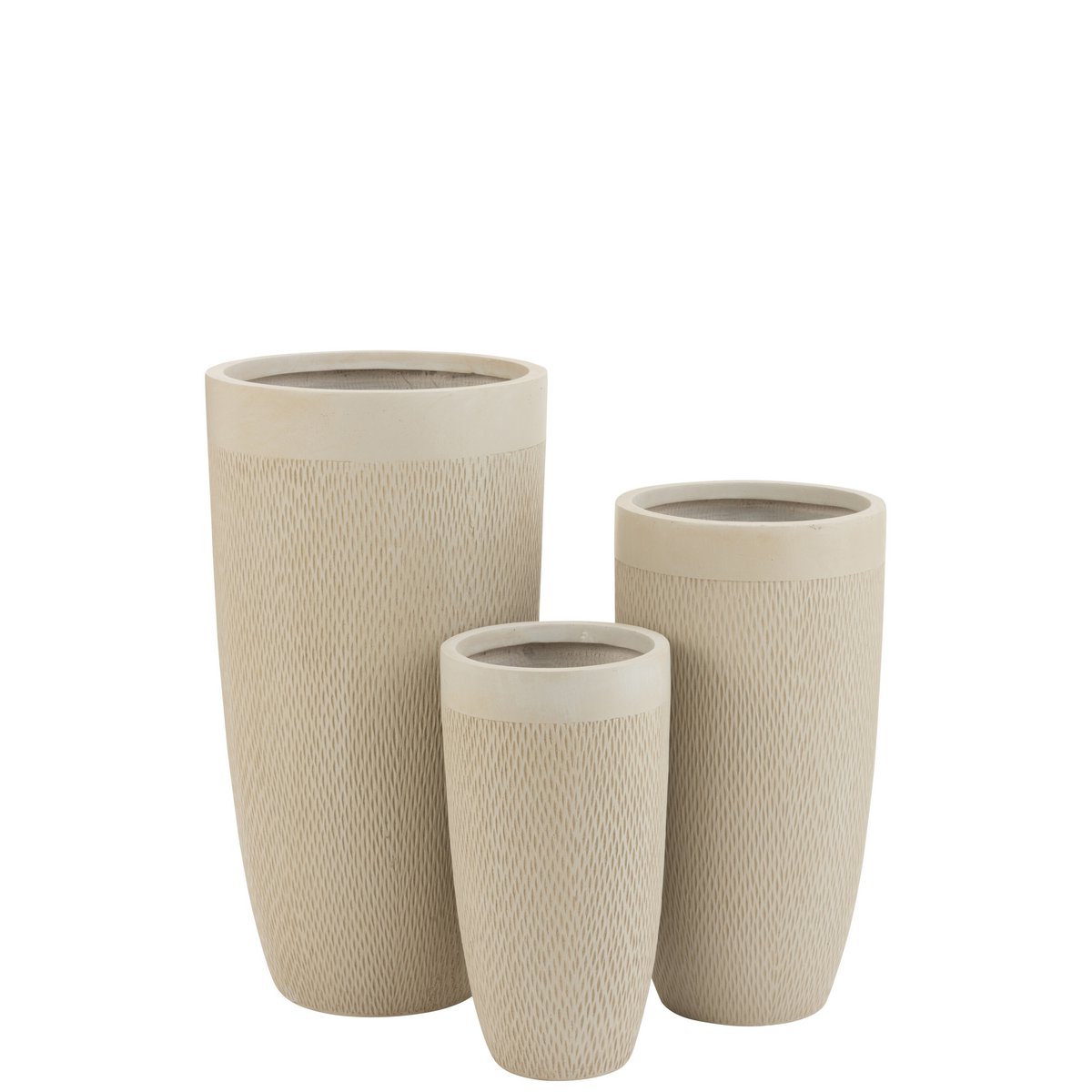 J-Line vaas Rond Hoog Klei - keramiek - beige - Ø 38.00 cm