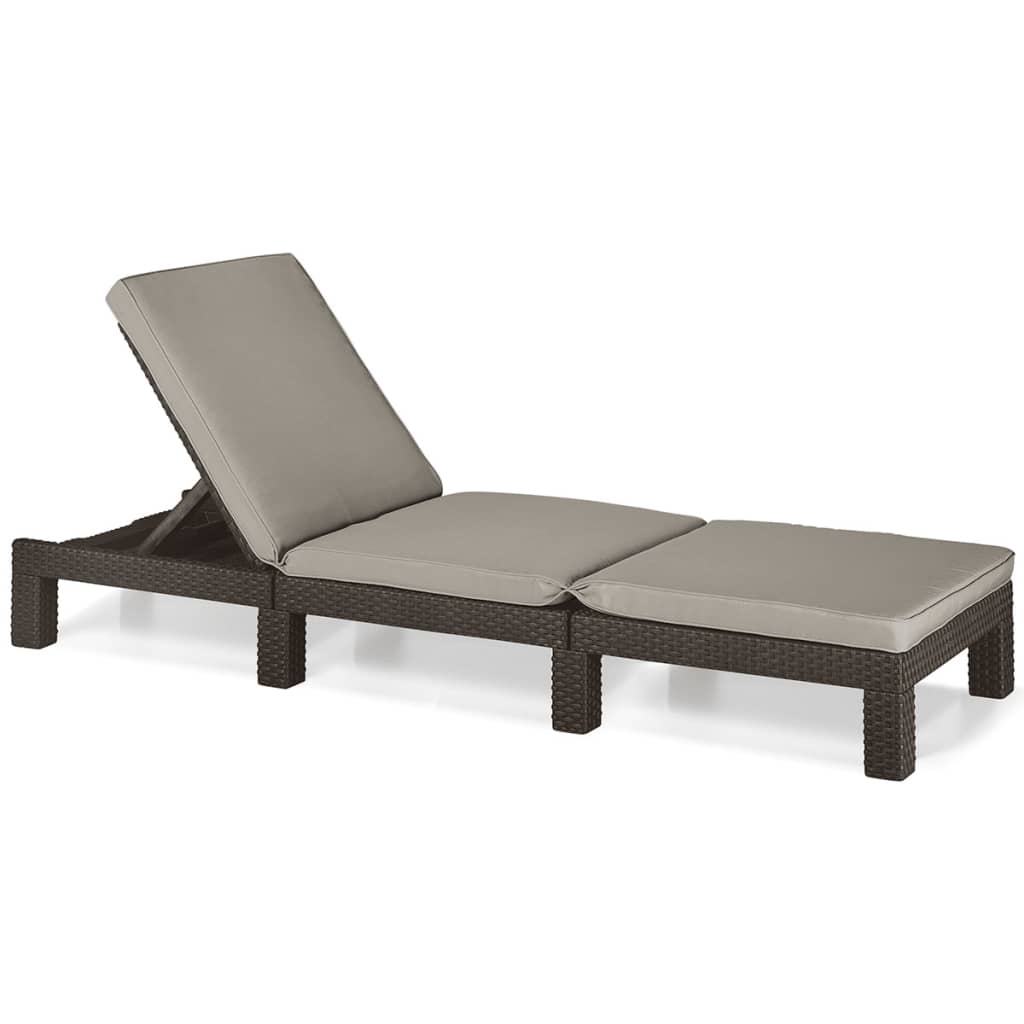 Keter Chaise longue avec coussin Daytona marron