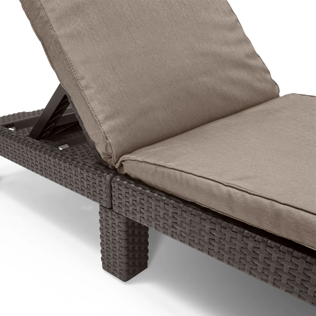 Keter Chaise longue avec coussin Daytona marron