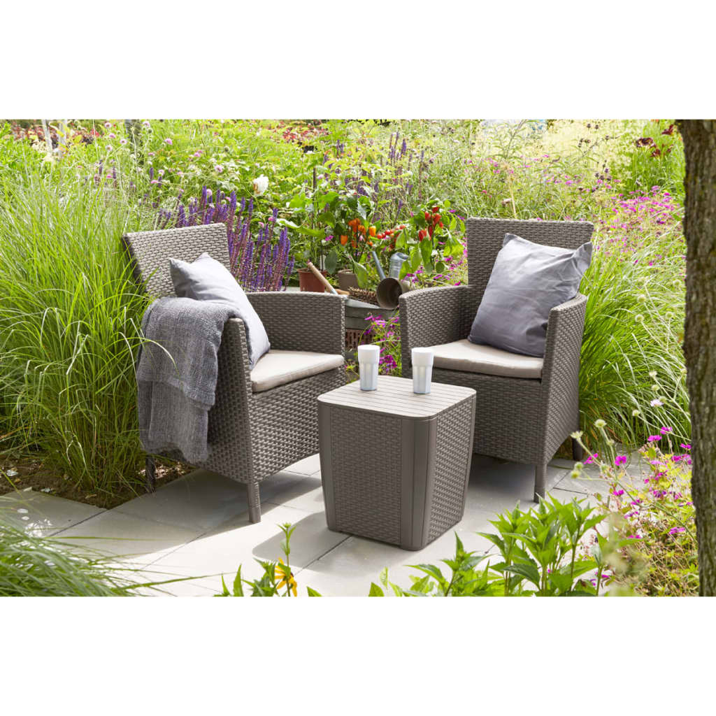 Keter Ensemble de jardin 3 pièces Iowa couleur graphite 223929