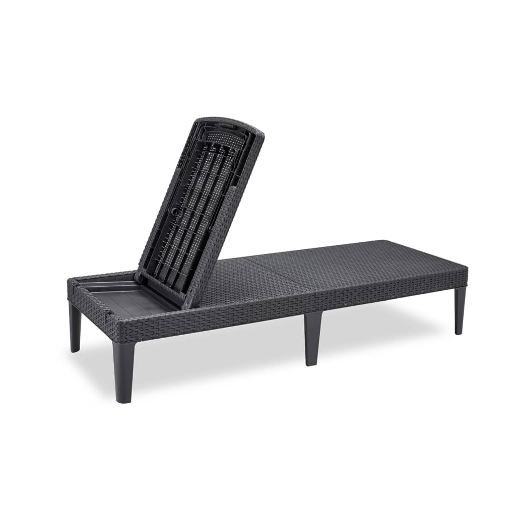 Keter Chaise longue avec coussin Jaipur couleur graphite