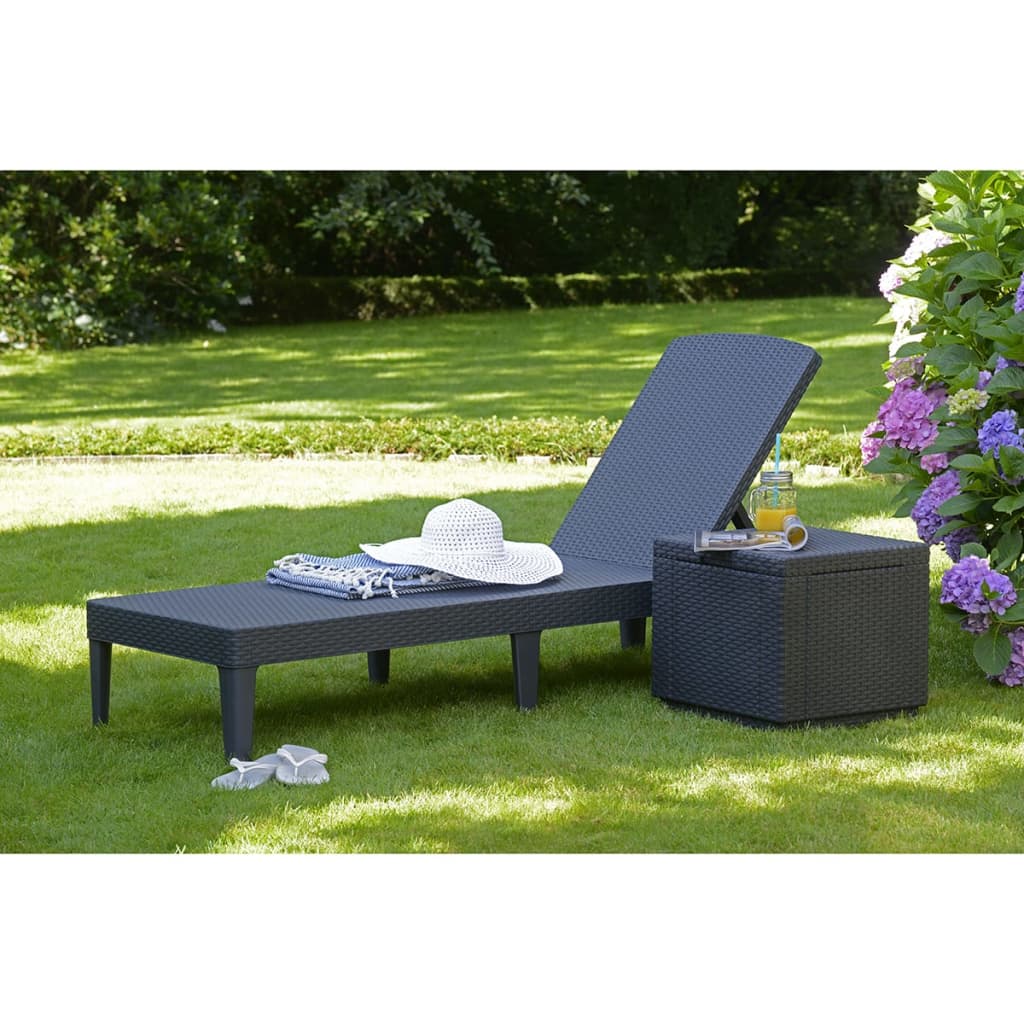 Keter Chaise longue avec coussin Jaipur couleur graphite