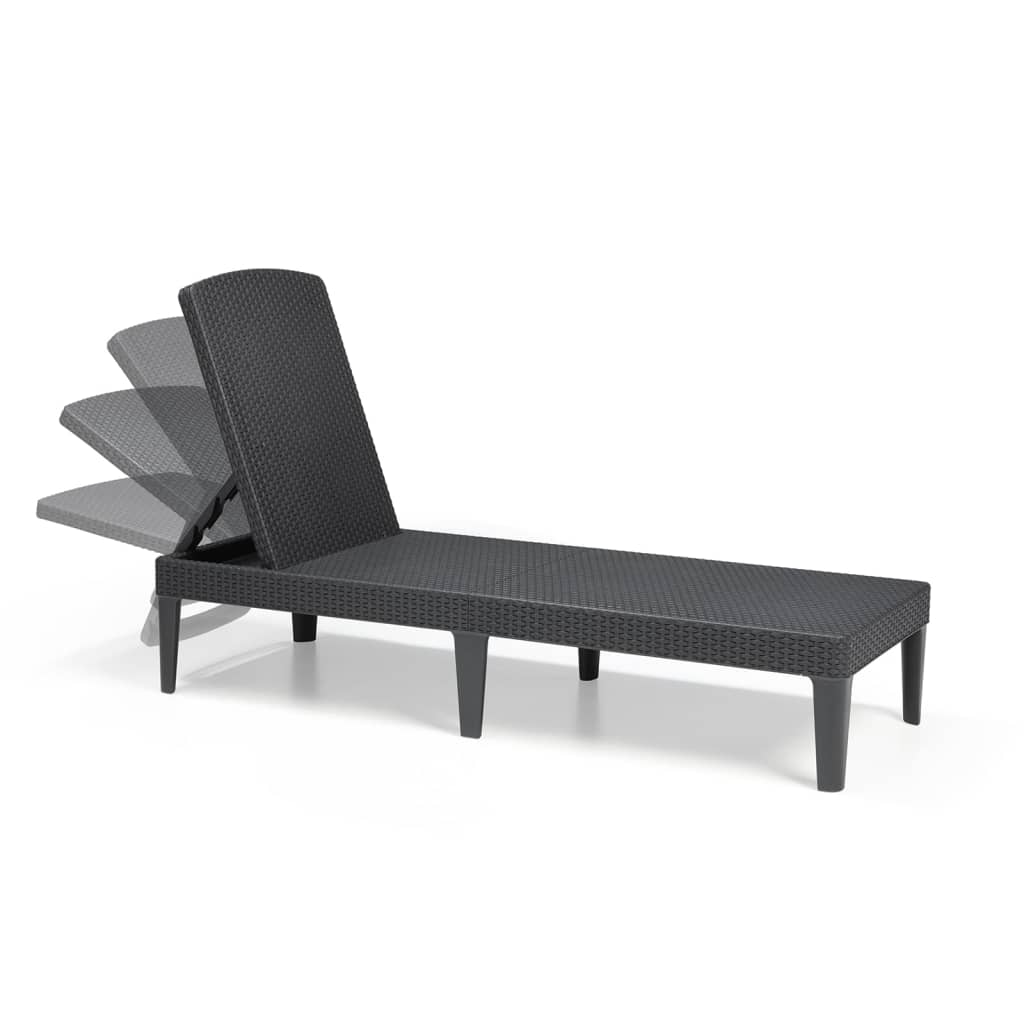 Keter Chaise longue avec coussin Jaipur couleur graphite