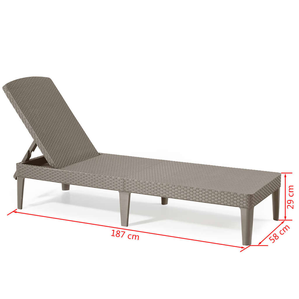 Keter Chaise longue avec coussin Jaipur couleur graphite