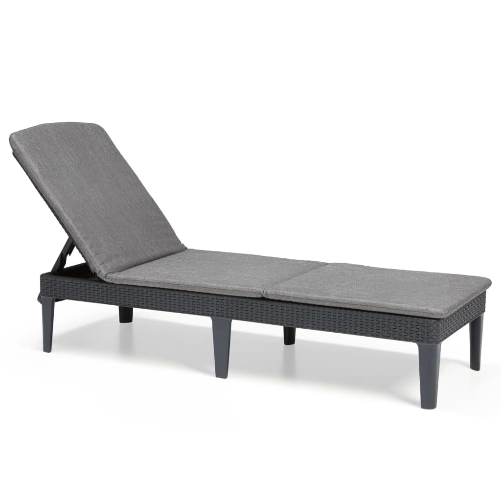 Keter Chaise longue avec coussin Jaipur couleur graphite