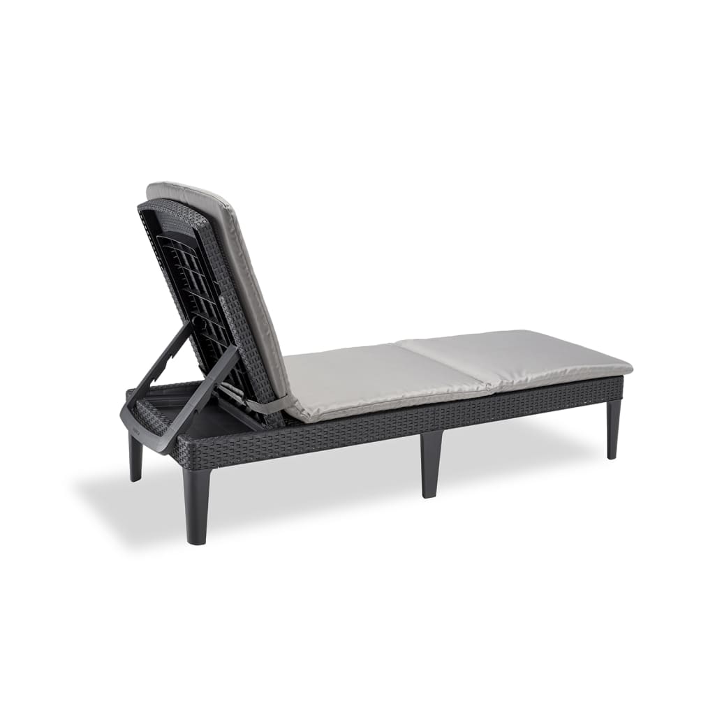 Keter Chaise longue avec coussin Jaipur couleur graphite