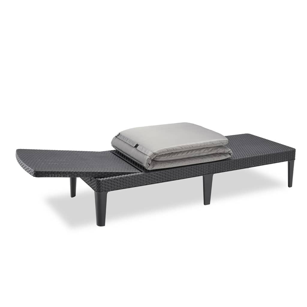 Keter Chaise longue avec coussin Jaipur couleur graphite