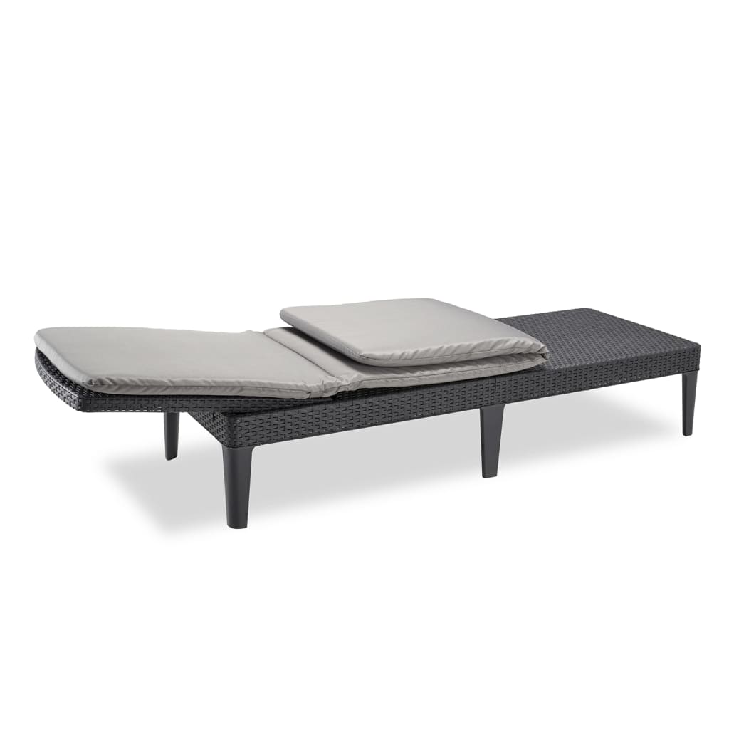 Keter Chaise longue avec coussin Jaipur couleur graphite