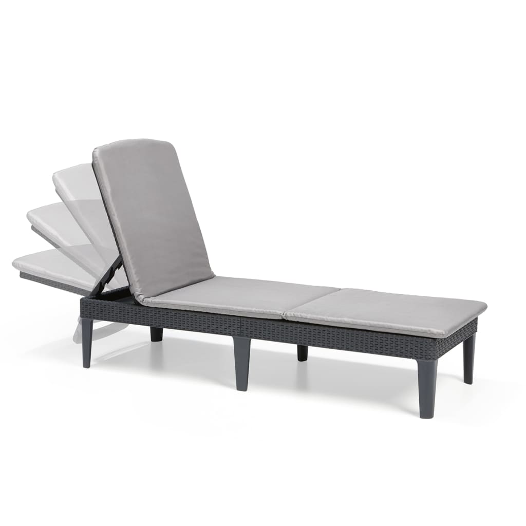 Keter Chaise longue avec coussin Jaipur couleur graphite