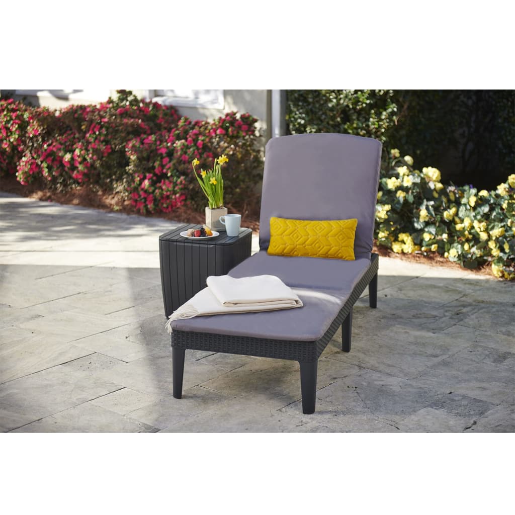 Keter Chaise longue avec coussin Jaipur couleur graphite