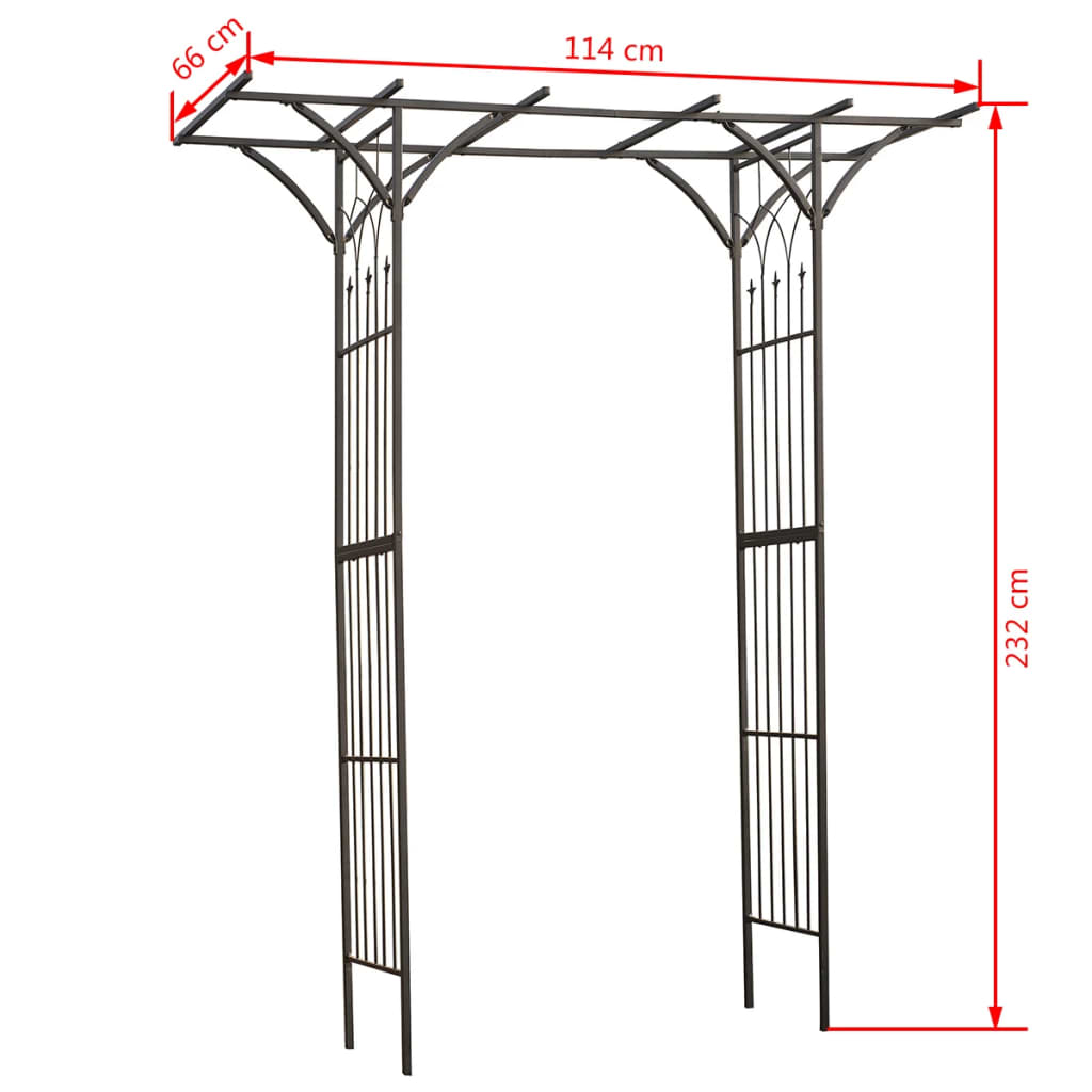 Nature Arche de jardin 100x37x230 cm métal noir